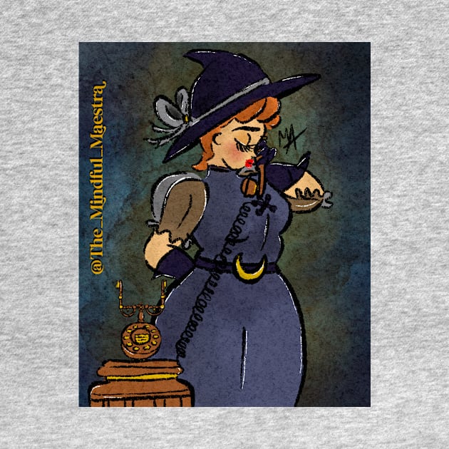 Witch on the phone by The Mindful Maestra